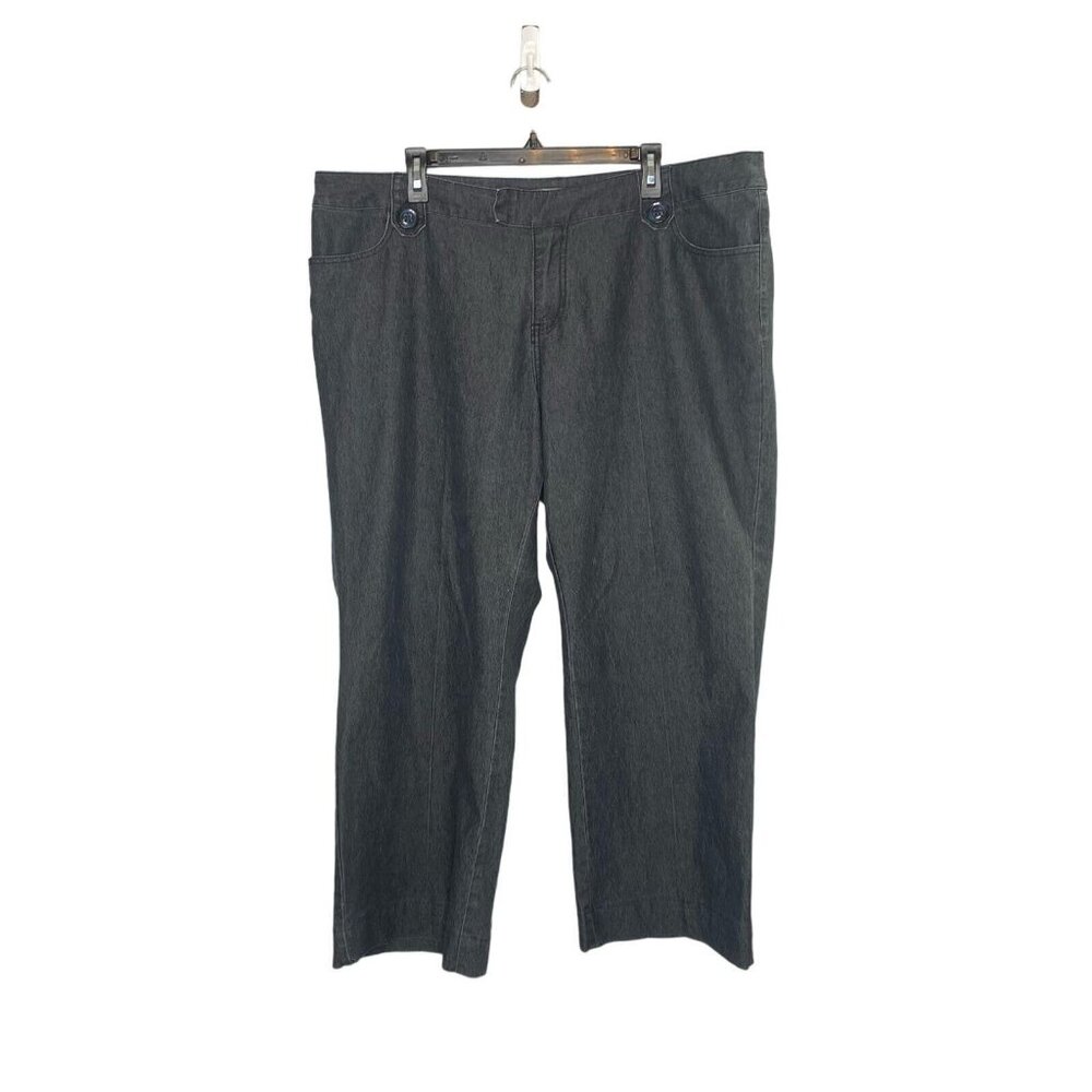 Soft by Avenue Dressy Jeans Women's Size 18 Black High Rise Wide Leg Denim